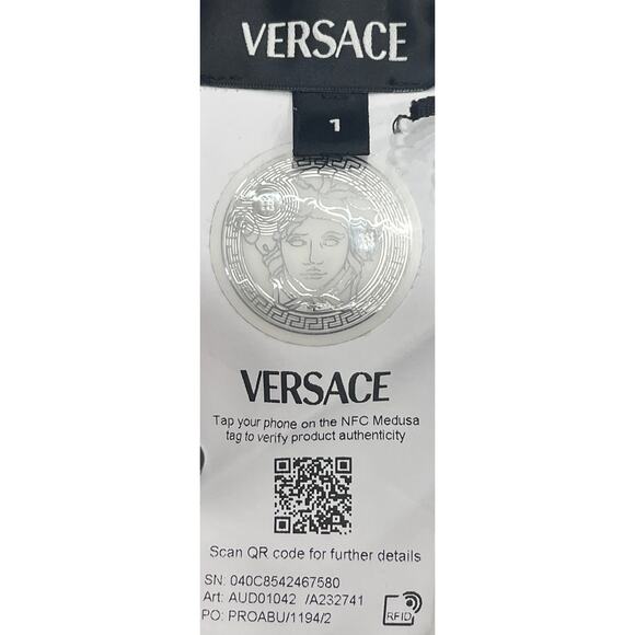 M2-34 VERSACE Women's Sexy Greca Thong Cotton Stretch Blue Size 1/XS - Picture 5 of 9